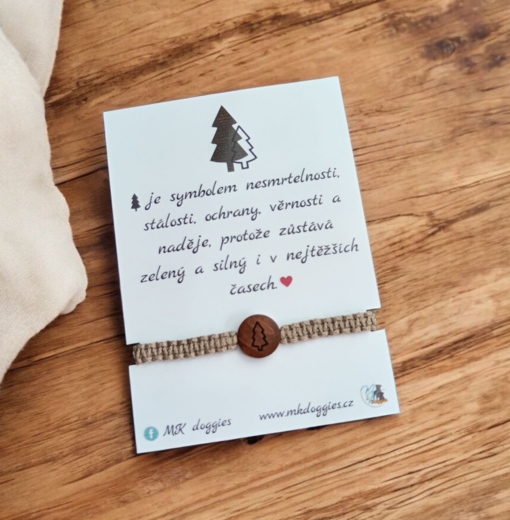 Náramek strom na dřevěném korálku
