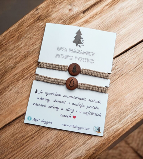 Set náramků strom - na dřevěném korálku